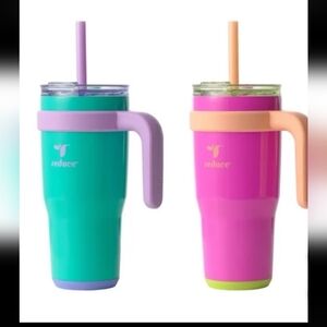 Reduce Insulated Tumbler Set with Straws 3 In 1 Lids 24 Hrs Cold Hydration Track
